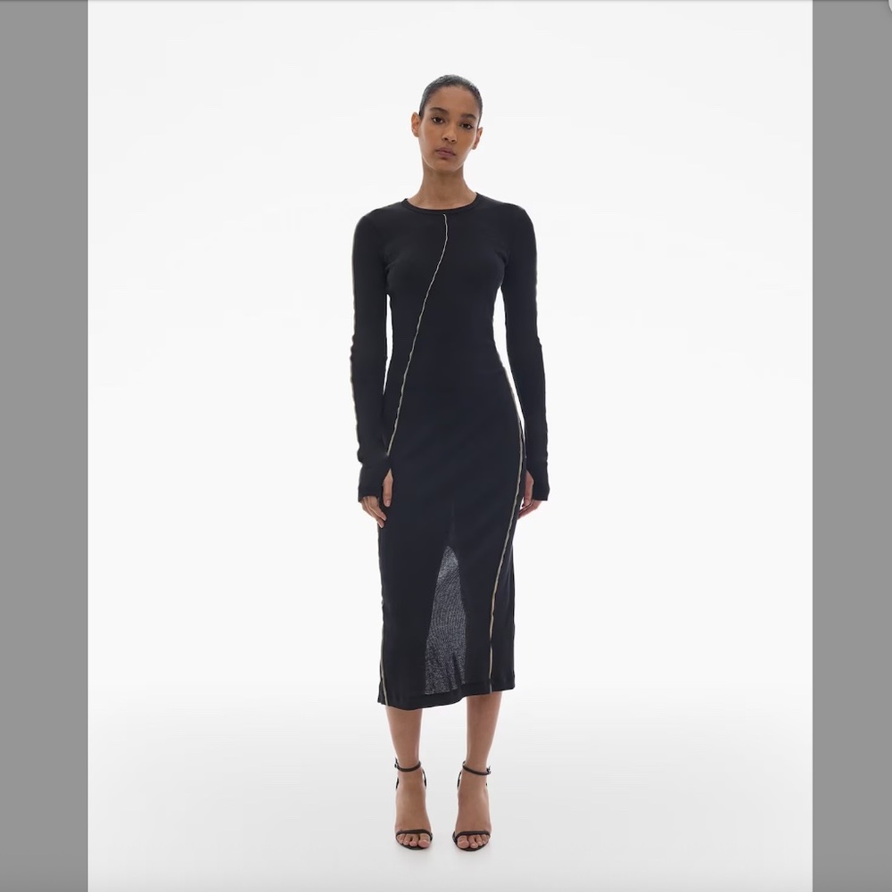 Helmut Lang Twist Long Sleeve Dress